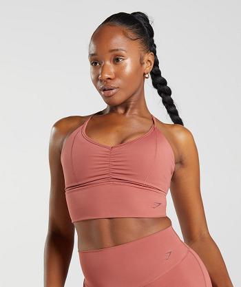 Sujetadores Deportivos Gymshark Elevate Longline Mujer Rosas Marrom | MX_4192LIS