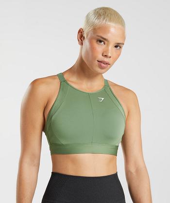 Sujetadores Deportivos Gymshark High Neck High Support Mujer Verdes | MX_4213GSO