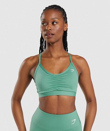 Sujetadores Deportivos Gymshark Ruched Mujer Verdes | MX_4122WNB