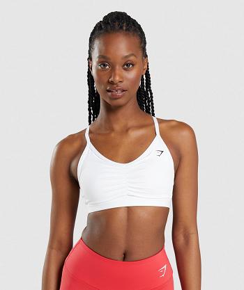 Sujetadores Deportivos Gymshark Ruched Mujer Blancos | MX_4199MQZ