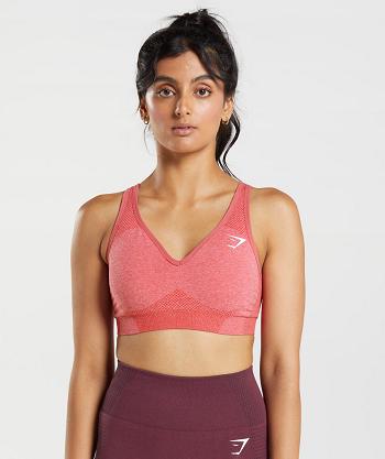 Sujetadores Deportivos Gymshark Vital Seamless 2.0 V Neck Mujer Rojos | MX_4139KOR