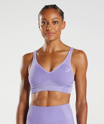 Sujetadores Deportivos Gymshark Vital Seamless 2.0 V Neck Mujer Morados | MX_4206GSO