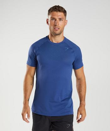 T Shirts Gymshark Apex Seamless Hombre Azules Azules | MX_3224MQZ