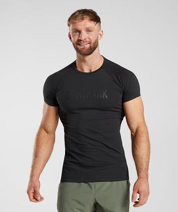 T Shirts Gymshark Apollo Hombre Negros | MX_3192SGL