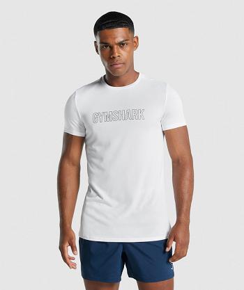 T Shirts Gymshark Arrival Estampados Hombre Blancos | MX_3144JPQ