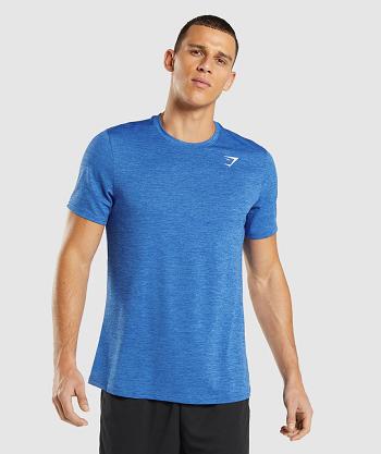 T Shirts Gymshark Arrival Marl Hombre Azules Azules | MX_3153MQZ