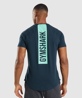 T Shirts Gymshark Bold Hombre Azul Marino | MX_3148XYU