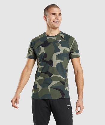 T Shirts Gymshark Critical Hombre Verdes | MX_3113TCE