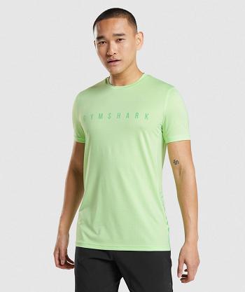 T Shirts Gymshark Deporte Stripe Hombre Verdes | MX_3100KOR