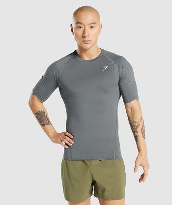 T Shirts Gymshark Element Baselayer Hombre Grises | MX_2929GSO