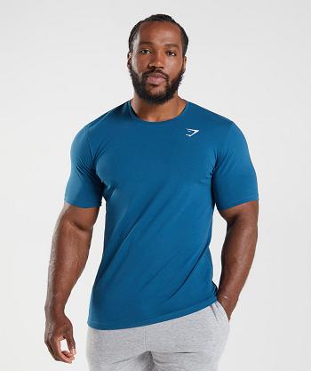 T Shirts Gymshark Essential Hombre Azules | MX_3245XYU