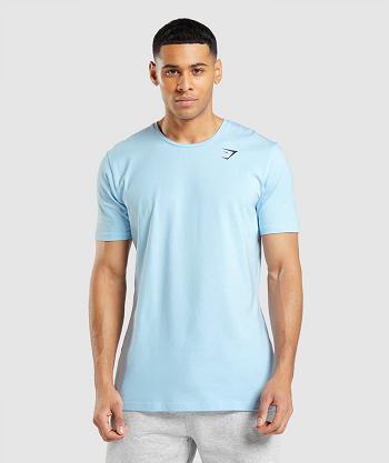 T Shirts Gymshark Essential Hombre Beige Azules | MX_3204BEX