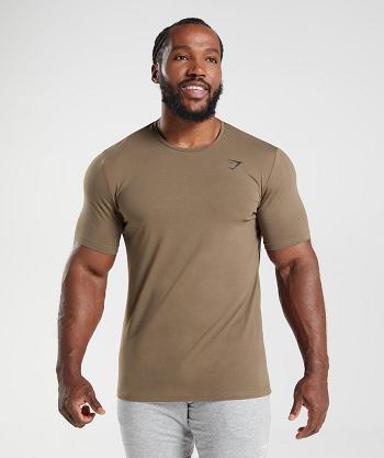 T Shirts Gymshark Essential Hombre Marrom | MX_3261AHK