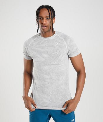 T Shirts Gymshark Geo Seamless Hombre Blancos Grises Claro | MX_3152NWY