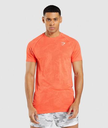 T Shirts Gymshark Geo Seamless Hombre Naranjas Naranjas | MX_3162OKI