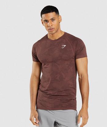 T Shirts Gymshark Geo Seamless Hombre Rosas Marrom Negros | MX_3186UZG