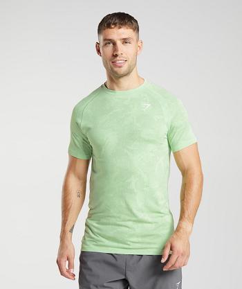 T Shirts Gymshark Geo Seamless Hombre Verdes Verdes | MX_3235AHK