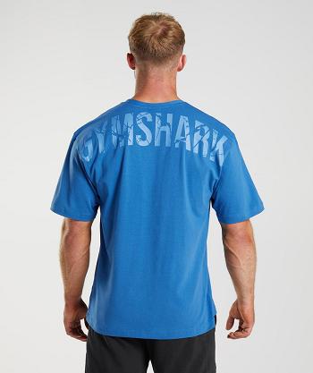 T Shirts Gymshark Power Hombre Azules | MX_3293BEX