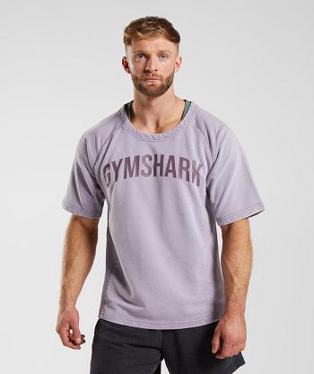 T Shirts Gymshark Power Washed Rag Top Hombre Morados | MX_3094SGL