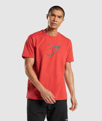 T Shirts Gymshark Sharkhead Infill Hombre Rojos | MX_3127KOR