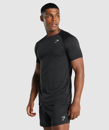 T Shirts Gymshark Vital Light Seamless Hombre Negros | MX_3227EBC