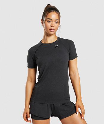 T Shirts Gymshark Vital Seamless 2.0 Light Mujer Negros | MX_4021TCE