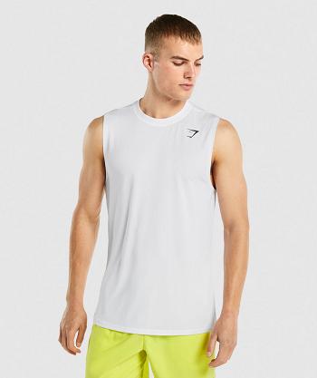 Tank Top Gymshark Arrival Sin Manga Hombre Blancos | MX_3057LIS