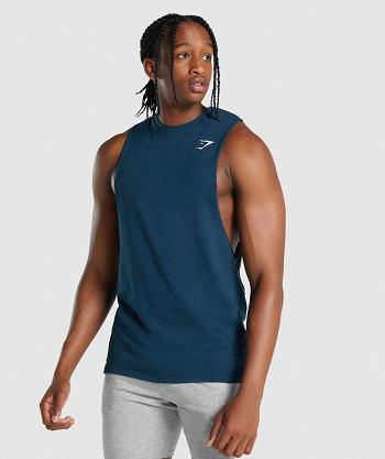 Tank Top Gymshark Critical 2.0 Drop Arm Hombre Azul Marino | MX_2988XYU