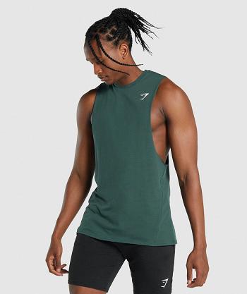 Tank Top Gymshark Critical 2.0 Drop Arm Hombre Verdes Oscuro | MX_3046OKI