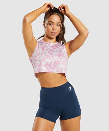 Tank Top Gymshark Entrenamiento Crop Mujer Rosas | MX_3956KOR