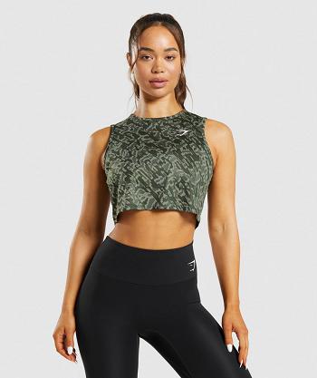 Tank Top Gymshark Entrenamiento Crop Mujer Verdes | MX_3960CTV