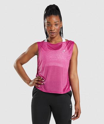 Tank Top Gymshark Entrenamiento Oversized Mujer Rosas | MX_3942AHK