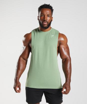 Tank Top Gymshark React Drop Arm Hombre Verdes | MX_3069DFM