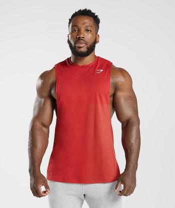 Tank Top Gymshark React Drop Arm Hombre Rojos | MX_3073JPQ