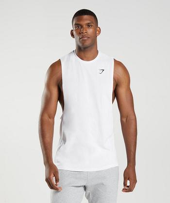 Tank Top Gymshark React Drop Arm Hombre Blancos | MX_3078CTV