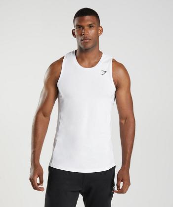 Tank Top Gymshark React Hombre Blancos | MX_3061VRW