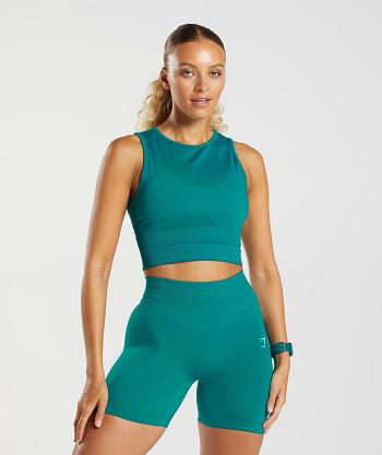 Tank Top Gymshark Sweat Seamless Midi Mujer Turquesa | MX_3950SGL