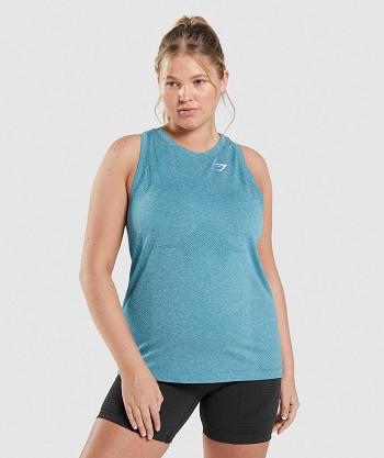 Tank Top Gymshark Vital Seamless 2.0 Light Mujer Turquesa | MX_3938NWY