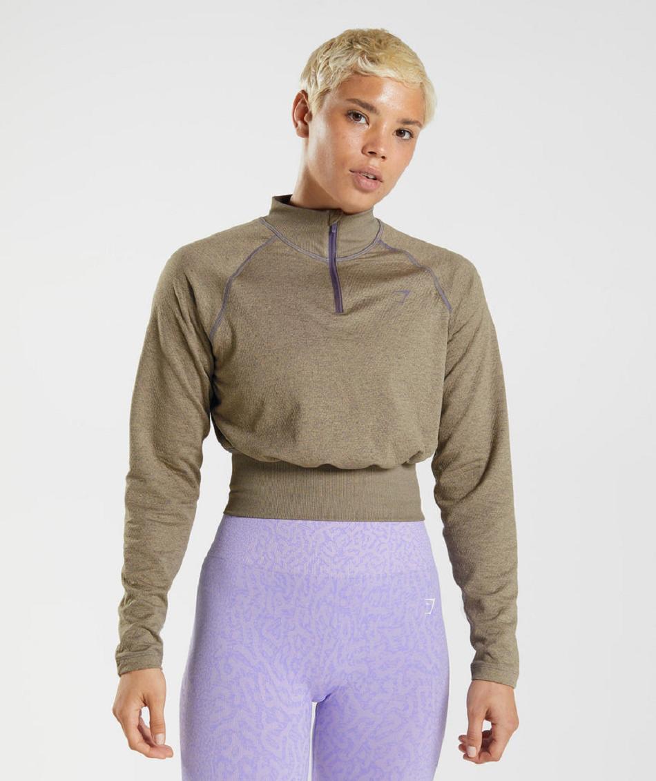 Accessories Gymshark 315 Long Sleeve Warmup Mujer Marrom Morados | MX_4542YXF