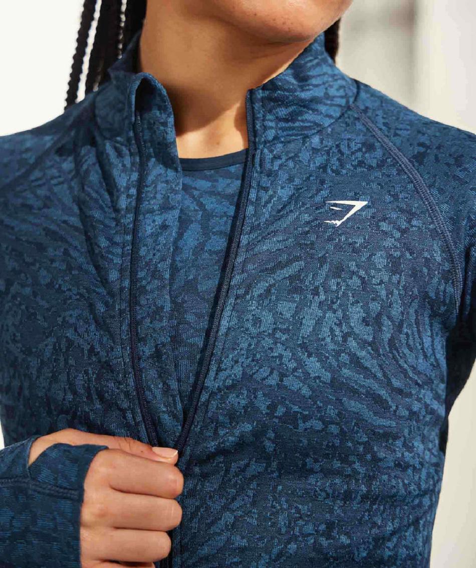 Accessories Gymshark Adapt Animal Zip Through Mujer Azul Marino | MX_4543UZG