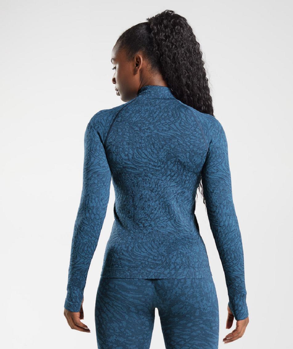 Accessories Gymshark Adapt Animal Zip Through Mujer Azul Marino | MX_4543UZG