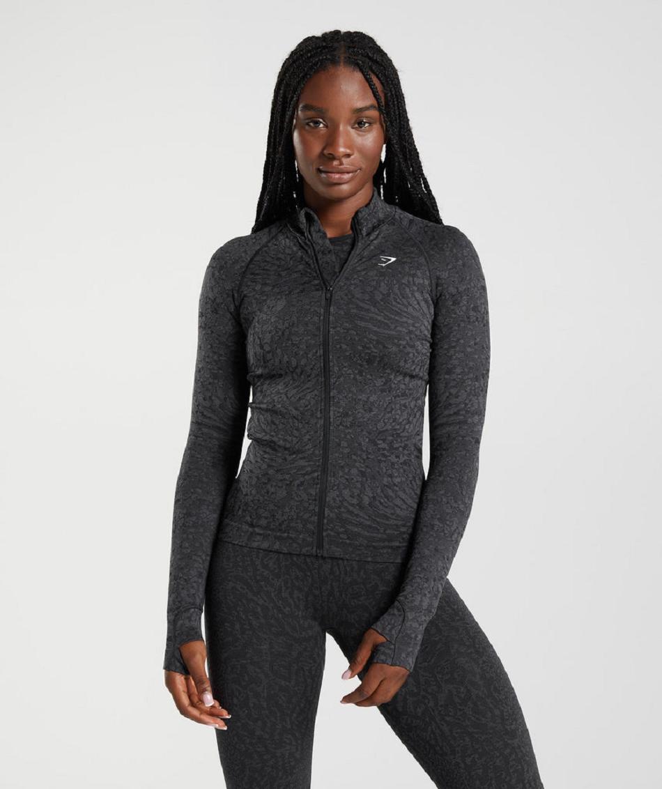 Accessories Gymshark Adapt Animal Zip Through Mujer Negros | MX_4544ILH