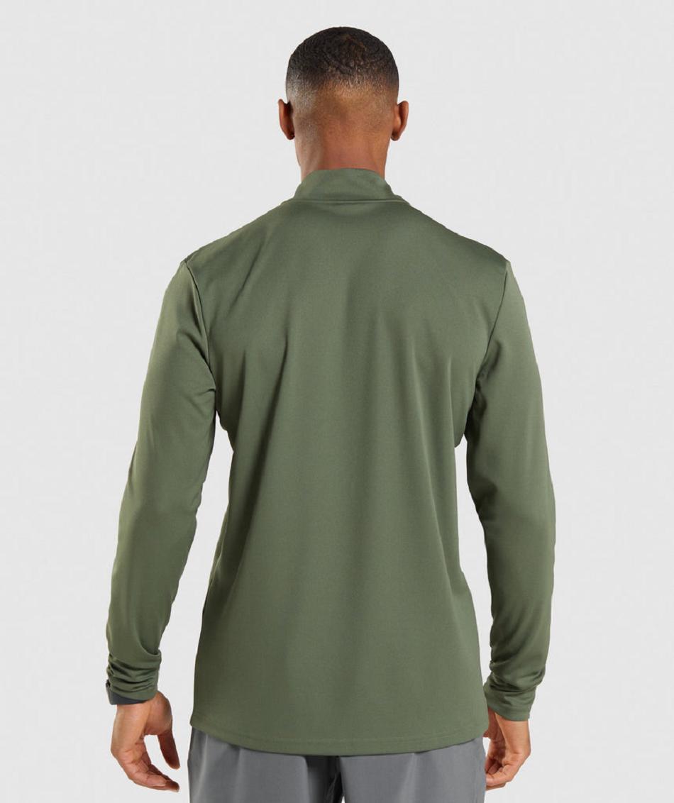 Accessories Gymshark Arrival 1/4 Zip Pullover Hombre Verde Oliva | MX_3499EBC