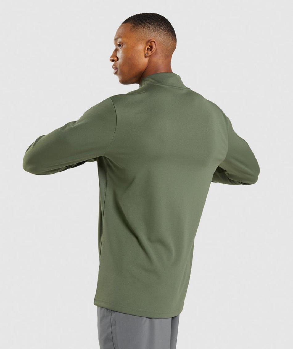 Accessories Gymshark Arrival 1/4 Zip Pullover Hombre Verde Oliva | MX_3499EBC