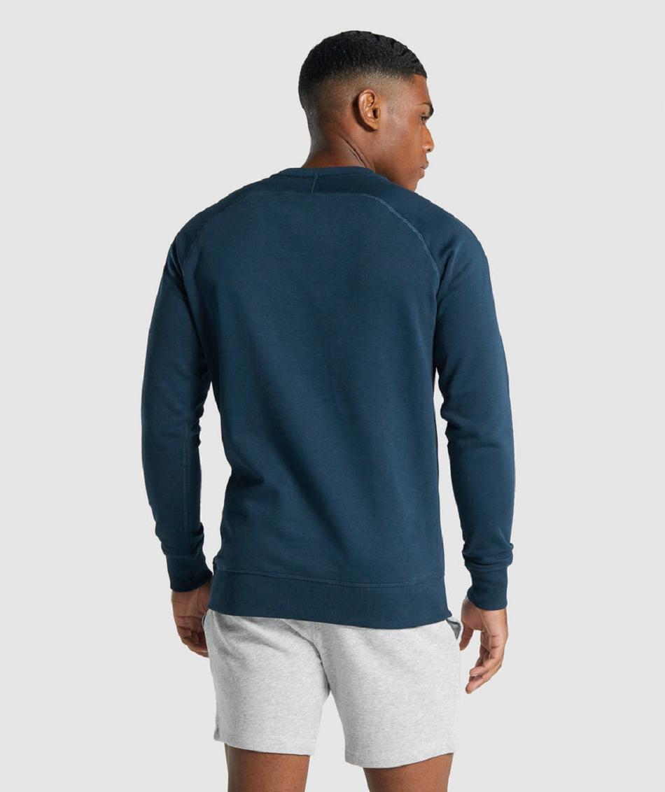 Accessories Gymshark Crest Sweatshirt Hombre Azul Marino | MX_3527SGL