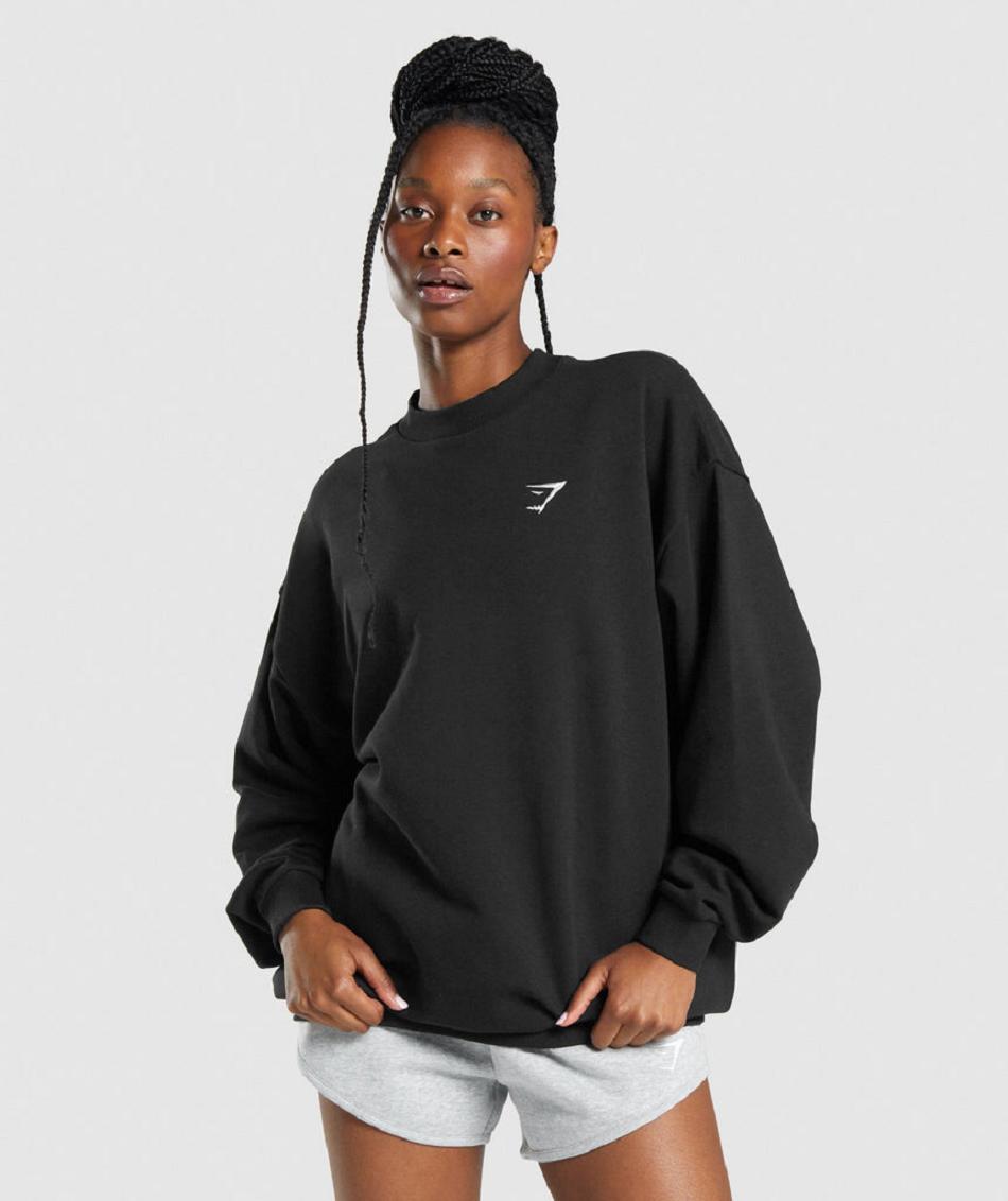 Accessories Gymshark Entrenamiento Oversized Sweatshirt Mujer Negros | MX_4520JPQ