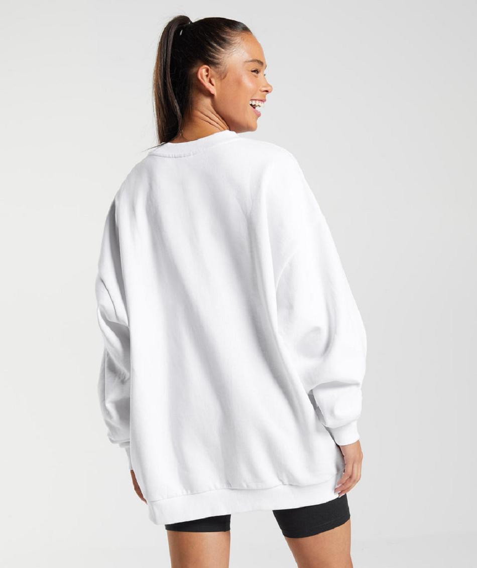 Accessories Gymshark Entrenamiento Oversized Sweatshirt Mujer Blancos | MX_4521AHK