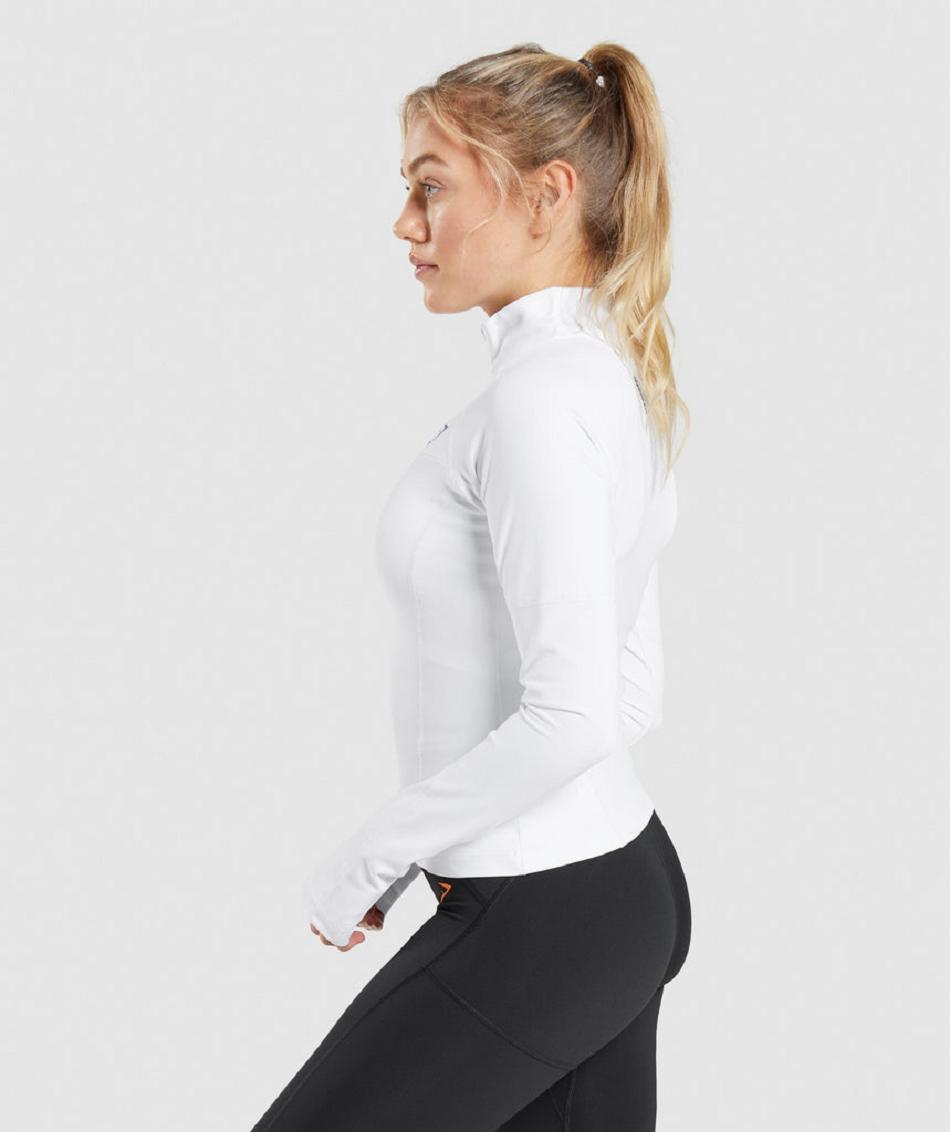 Accessories Gymshark Pulse 1/4 Zip Mujer Blancos | MX_4538WNB