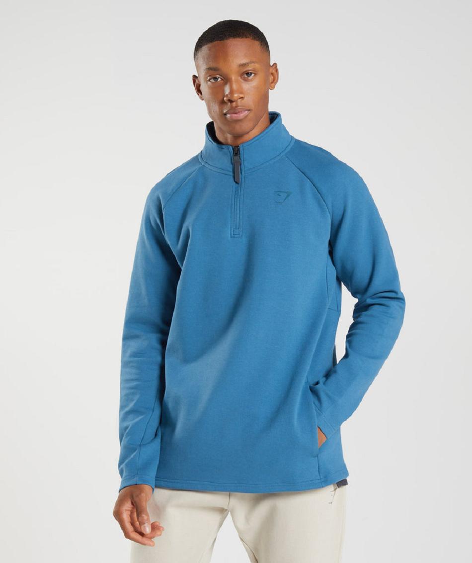 Accessories Gymshark Rest Day 1/4 Zip Hombre Azules | MX_3515KOR