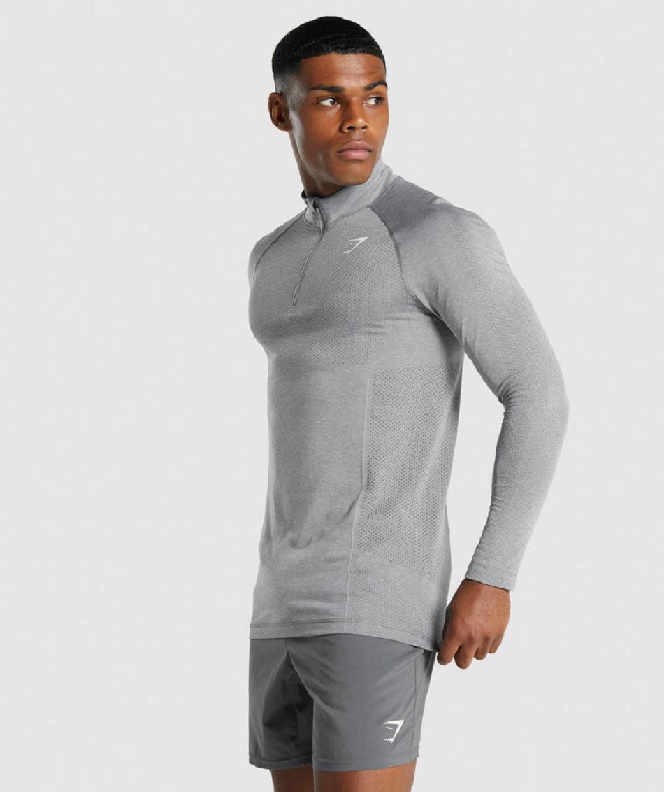 Accessories Gymshark Vital Light 1/4 Zip Hombre Grises | MX_3498WNB